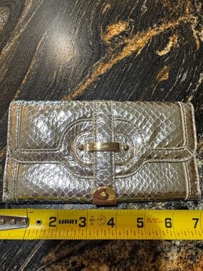 Metallic Quilted Wallet with Snap Strap - Unbranded